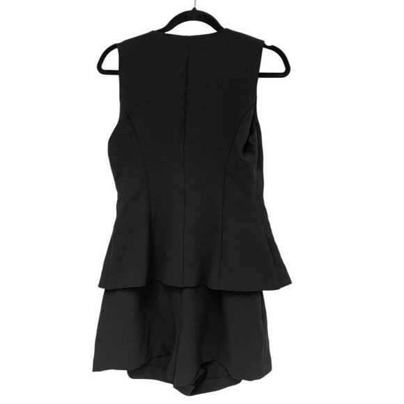 Zara Womens Black Waistcoat Playsuit Romper S Button Front 2157/029 NWT - Picture 4 of 12